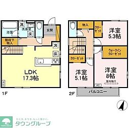 大野町2丁目戸建貸家 G 2階3LDKの間取り