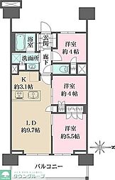 ザ・パークハウス亀戸九丁目 1202 12階3LDKの間取り
