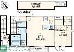 シティライツ本八幡 2階1LDKの間取り