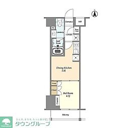 アジュールテラス東陽町 1階1DKの間取り