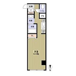 パラッツォ・マニフィコ 4階ワンルームの間取り