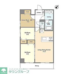 グランカーサ西葛西 2階2SLDKの間取り