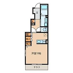 ベルウッドはれる中山 1階ワンルームの間取り