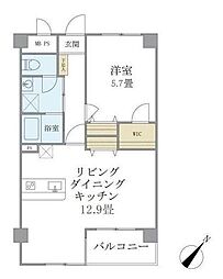 ウィルテラス船堀 7階1LDKの間取り