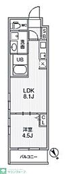 市川市平田4丁目マンション 1LDKの間取図画像