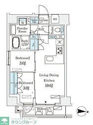 STANDZ亀戸 2LDKの間取図画像