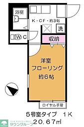 コンフォート・ラディアン 1Kの間取図画像