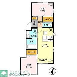 フェリシータ 2LDKの間取図画像