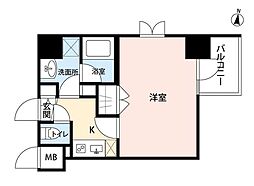 アビタ住吉 1Kの間取図画像