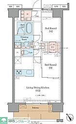 江戸川区松江2丁目マンション 2LDKの間取図画像
