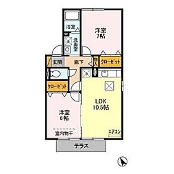 メゾン・ルミエール 2LDKの間取図画像