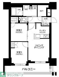 プラウドタワー小岩フロント 31階 2LDKの間取図画像