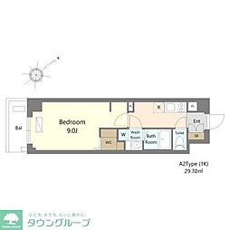 Alivis浦安 1Kの間取図画像