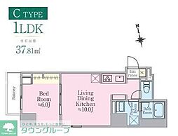 カシェット・ラ・フォーレ 1LDKの間取図画像