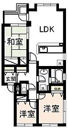 リズ市川平田 3LDKの間取図画像