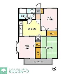 グランドール2 3DKの間取図画像