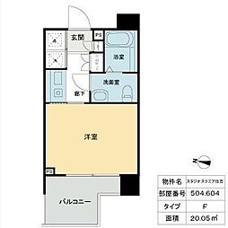 StudioSquare住吉 1Kの間取図画像