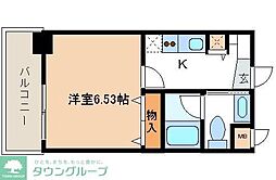 レジディア新川 1Kの間取図画像