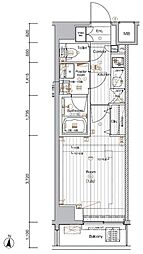 THEPREMIUMCUBEGSHIOMI 1Kの間取図画像