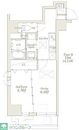 グランカーサ錦糸町 1DKの間取図画像