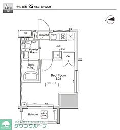 プラウドフラット浅草雷門 1Kの間取図画像
