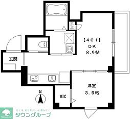ガレ本八幡 1LDKの間取図画像