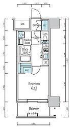 デュオフラッツ葛西 1Kの間取図画像