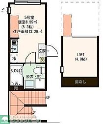 Ke'AlaGarden ワンルームの間取図画像