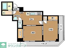 シャトレ戸邊 2DKの間取図画像