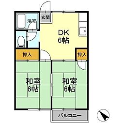 ガーデン関口 2DKの間取図画像