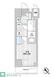 レフィールオーブ南行徳駅前 1Kの間取図画像