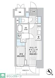 レフィールオーブ南行徳駅前 1LDKの間取図画像