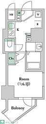 ライジングプレイス亀戸 1Kの間取図画像