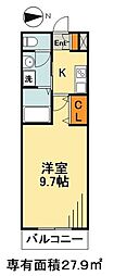 グランデ・レトワール 1Kの間取図画像