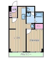 ツイン・コートE 1LDKの間取図画像