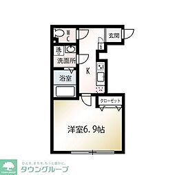 MQuarto瑞江2 1Kの間取図画像