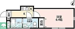 Reberty平井 1Kの間取図画像