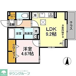 CRESCENT琴平 1LDKの間取図画像