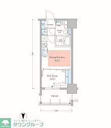 アーバネックス錦糸町2 1DKの間取図画像