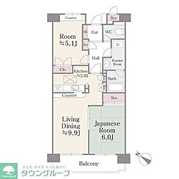 コースト・ヴィラ葛西臨海公園 2LDKの間取図画像