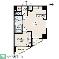 S-RESIDENCE瑞江 1LDKの間取図画像