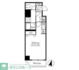 クロスレジデンス清澄白河 ワンルームの間取図画像