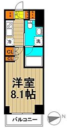 プラウドフラット門前仲町5 1Kの間取図画像