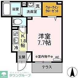 レーヴ・シャルマン 1Kの間取図画像