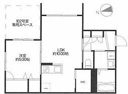 ルミナス東葛西 1LDKの間取図画像