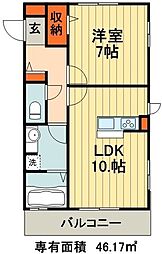 ディアコートM 1LDKの間取図画像