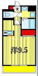 アンブラッセ新検見川 6階1Kの間取り