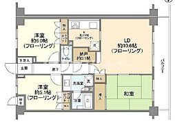 藤和ライブタウン新検見川 1階3LDKの間取り