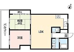 ラレーブ北習志野 4階2LDKの間取り