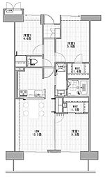 コンフォート津田沼弐番館 6階3LDKの間取り